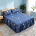 thumbnail image 4 of Bed Skirt Ruffled Set With Pillowcases, Soft Polyester Fabric, Dust Protection, Decorative Bedroom Solution, Easy Care for Home or Dorm, 4 of 9