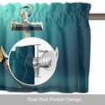 thumbnail image 6 of Teal Ombre Anchor Kitchen Curtain Valances for Windows Farmhouse Short Curtains, Coastal Nautical Metal Luster Anchor Rod Pocket Valance Curtain for Bedroom Cafe Living Room 54"x18", 6 of 8
