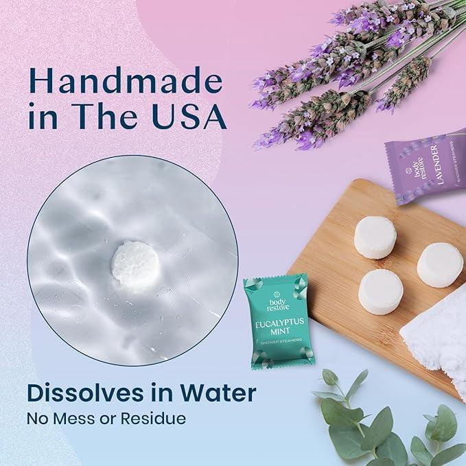 Body Restore Harmonize 3 Count Aromatherapy Shower Steamers, Eucalyptus & Mint, Citrus and Lavender