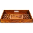 thumbnail image 3 of Nagina International Handcrafted Solid Rosewood Decorative Large Dinner Serving Tray | Natural Wood Serving Platter | Handmade Kitchen Breakfast Coffee & Tea Tray | Wooden Crafted Decor Gifts, 3 of 6