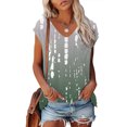 thumbnail image 5 of WEAIXIMIUNG Womens Summer Tops Women Short Sleeve Tunic Tops Basic Loose T Shirts Gradient Printing Batwing Sleeve Suitable Tee, 5 of 5
