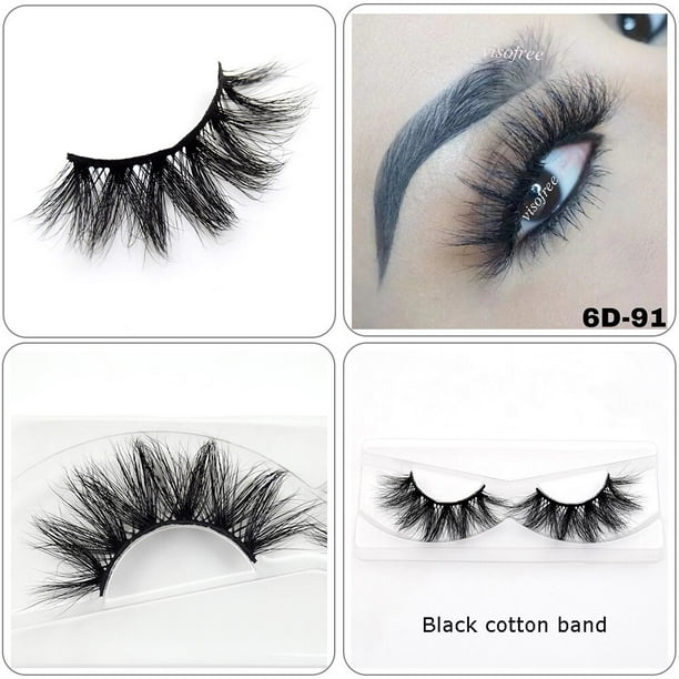Pestañas de visón Visofree, banda transparente, pestañas entrecruzadas, banda transparente, pestañas postizas hechas a mano, pestañas dramáticas, pestañas superiores Tan Jianjun unisex