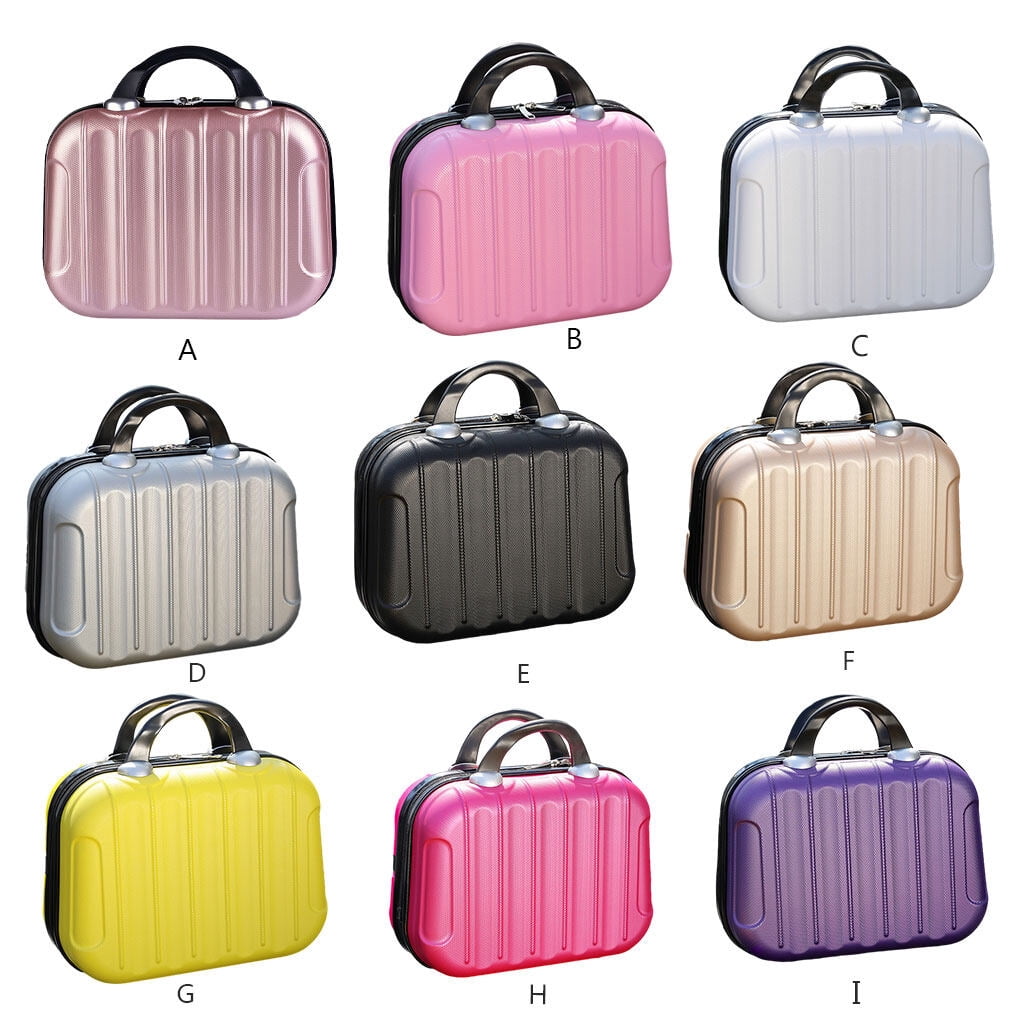 TureClos Makeup Storage Organizer Travel ABS Toiletry Suitcase Box Mini Boarding Luggage Cosmetic Case Large Capacity Bag Champagne