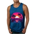 thumbnail image 1 of Tanques para Hombre para el Verano Solto Chaleco Impresión Deportivo Cuello Redondo, Casual, 1 of 4