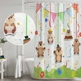 thumbnail image 5 of Groundhog Day Shower Curtain, Waterproof Shower Curtains for Bathroom, Bunting Floral Cartoon Funny Colorful Cute Washable Fabric Bathtub Curtain Set Bath Decor with 12 Hooks Long 72"x84", 5 of 8