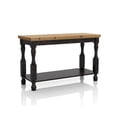 thumbnail image 4 of Furniture of America Harrington Farmhouse Antique Black and Oak 47-inch Pine 1-Shelf Sofa Table by, 4 of 5