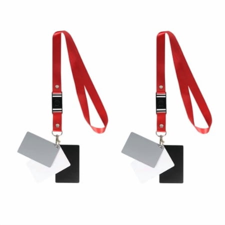 Foto&Tech 2 Sets 3 in 1 100% Waterproof Premium Reference White Balance Card- 3 Card Digital Color Correction Tool / 18 Percent Digital Gray Card with Carry Lanyard