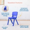 thumbnail image 4 of ECR4Kids Plastic School Stackable Chair, 14in, Classroom Furniture, Blue, 4-Pack, 4 of 9