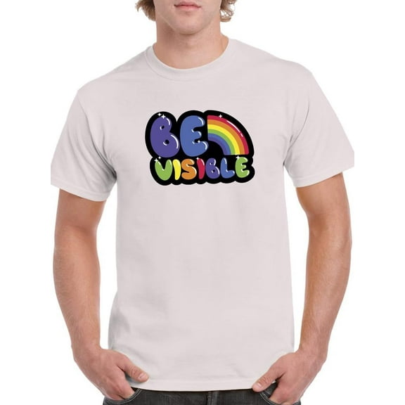 Be Visible Bubblegum Text T-Shirt Men -Smartprints Designs, Male Medium