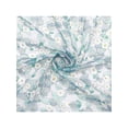 thumbnail image 4 of INSPIRE CHIC Women's Floral Stripes Printed Square Scarves, Flowers Cotton Blended Gauze Headscarf Neckerchief Blue Green 58x58cm, 4 of 6