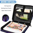 thumbnail image 5 of Zipper Binder with Shoulder Strap 2 inch 3 Ring Waterproof File Folder Organizer Bag 500 Sheet Purple Rose, 5 of 8