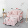 thumbnail image 4 of Miekor Furniture 44.9"Soft Modular Sofa Single - Very Comfortable & Stylish. Matches 30.7" Ottoman with Hydraulic Lift. Ideal for Bedroom & Living Room, Light Pink 0015, 4 of 16