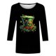 thumbnail image 4 of Tejiojio Women's St. Patrick's Day Print Fashion Top - 3/4 Length Sleeve Round Neck Pullover, 4 of 5
