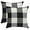 Black and White, variant on PiccoCasa 2 Pack Buffalo Check Plaid Throw Pillowcases 18"x18" Cotton Linen Cushion Covers 4#