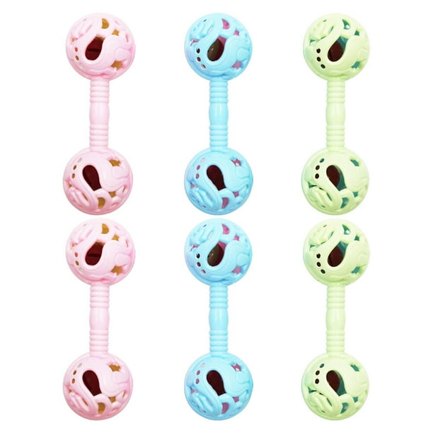 6 Sonajeros para Bebés, Adorables Sonajeros con Forma de Mancuerna, Juguetes Educativos