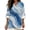 Blue Marble Pattern, variant on Cotton Linen Women's Blouse Maple Leaf Print Notch Casual Long Sleeve Womens Tops for Summer Vacation Beach, Size X-Large