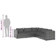 thumbnail image 7 of vidaXL 5 Piece Patio Lounge Set with Cushions Poly Rattan Gray, 7 of 7