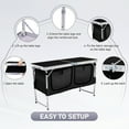 thumbnail image 2 of Zimtown 4Ft Foldable Camping Table with Storage, 3-Level Adjustable Heights Outdoor Kitchen Station, Aluminum Folding Table for Party Commercial Entertaining Events, Black, 2 of 10