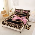 thumbnail image 2 of Erosebridal Cheetah Animal Print Queen Sheet Sets For Girls,Black Letter Z Personalized Gifts Kids Bed Set 4 Pieces, 2 of 6