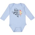 thumbnail image 3 of Inktastic Texas Home is Where The Heart is with Watercolor Floral Girls Long Sleeve Baby Bodysuit, 3 of 5