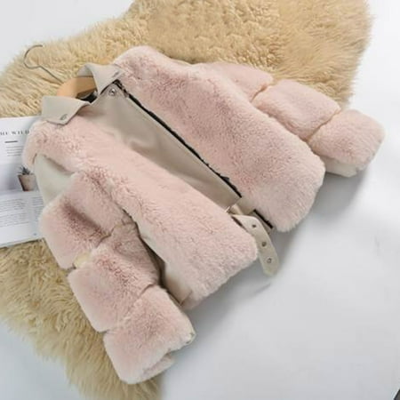 

kpoplk Baby Jacket Toddler Girls Boys Hoody Jacket Zip Up Teddy Coat Warm Winter Outwear(B)