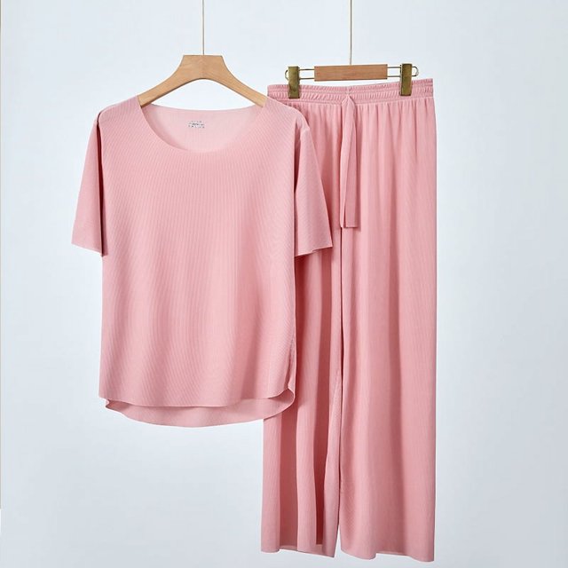 Pijamas frescos para parejas, pantalones finos de manga corta con hilo de seda de hielo de verano para mujer, ropa de abrigo, ropa de casa para hombre, traje