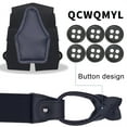 thumbnail image 6 of QCWQMYL Heavy Duty Suspenders for Men Leather Full Black Braces Gift Button Suspenders 6 Buttons, 6 of 6