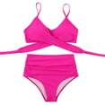 thumbnail image 3 of Trajes de baño de 2 piezas con estampado floral de cordón de cintura alta para mujer Ormromra HMHZ845-34, 3 of 6