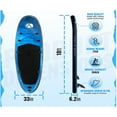 thumbnail image 2 of Inflatable Stand Up Paddle Board Non Slip SUP W Backpack, 3 Fins, Paddle, Pump (10 ft. x 33 in. x 6.2 in.) 17 lbs. Blue, 2 of 5