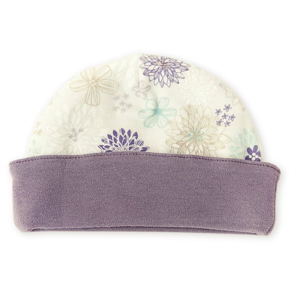 Gorro reversible de algodón orgánico con flores para bebé Finn + Emma