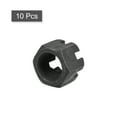 thumbnail image 3 of Uxcell M16x1.5mm Hexagon Slotted Nut, Grade 4.8 Carbon Steel Hex Castle Nuts, Black, 10Pack, 3 of 6