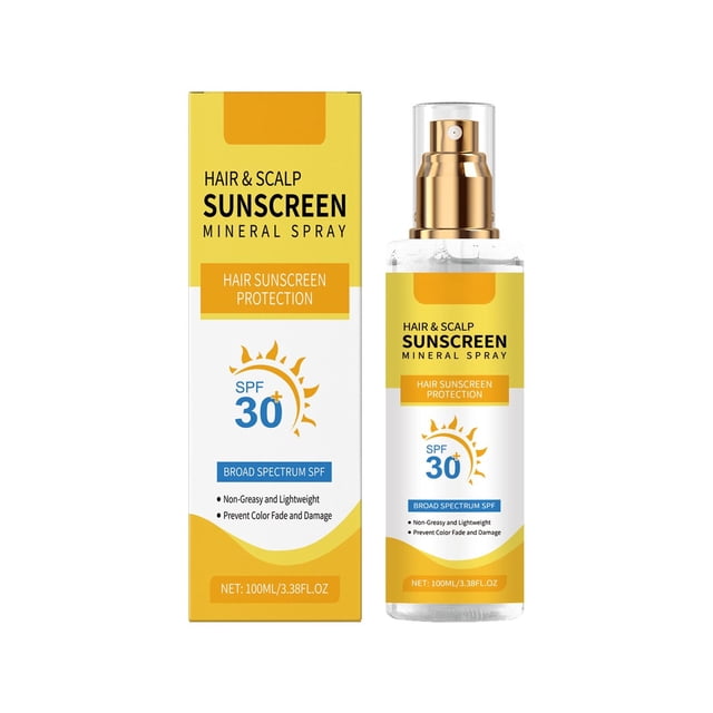 Spray protector solar para el cuero cabelludo, ideal para prevenir la decoloración y la sequedad del cabello, ideal para senderismo, playa, correr, no graso, 100 ml