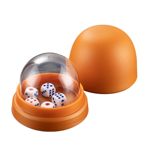 YIFAEUX 1/10 Sets Dice Cup with Clear Cover Base Dot Dice Manual Shaker Cup Adults Family Night Bar Party Gambling Drinking Board Game Casino Equipment