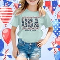 thumbnail image 2 of 250 Anniversary Usa Shirt Summer Tops Graphic Tees for Girls Stylish Printed Short Sleeve Round Neck Comfortable Casual Daily Everyday Wear Mint Green, 2 of 5