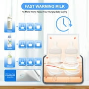 Baby Bottle Warmer, Lychee Portable Dual Bottle 9-in-1 Fast Milk Warmer & Sterilizer with LCD Display, Timer & 48H Accurate Temperature Control for Breastmilk & Formula, BPA Free