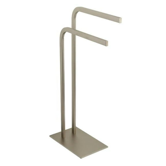 Modern Edenscape Pedestal Dual Towel Rack - Brushed Nickel