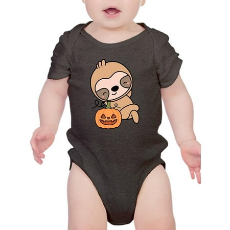 

Cute Baby Sloth W Pumpkin. Bodysuit Infant -Image by Shutterstock Newborn