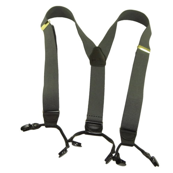 Hold-Ups Slate Grey Casual Series Dual No-slip clip Men's dressy Suspenders with Y-back