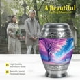 thumbnail image 3 of MUKTIVE Cherry Blossom Memorial Urn for Human Ashes Mom & Dad, Keepsake Burial Ashes for Women, Blue Urns for Funeral, Cremation Urn for Adult Female, 3 Inch, 3 of 7