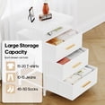 thumbnail image 3 of Smart LED Nightstand with 3 Drawers Modern Design Table for Bedroom, Closet, Dorm, White, 3 of 11
