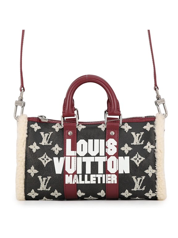 Pre-Owned Louis Vuitton Monogram Shearling Keepall Bandoulière 25 Handbag M23788 2-way...