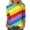 Green 22006, variant on OWMEOT Rainbow Print Tops for Women Trendy 3/4 Length Sleeve Shirts Loose Fit Round Neck Blouses Casual Tees for Holiday