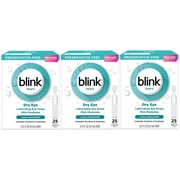 Blink Tears Dry Eye Lubricating Eye Drops Mild-Moderate 0.01 fl oz 25 Sterile Single-Use Vials - 3 Pack