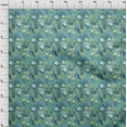 thumbnail image 4 of oneOone Cotton Silk Turquoise Blue Fabric Florals Quilting Supplies Print Sewing Fabric By The Yard 42 Inch Wide-84, 4 of 6