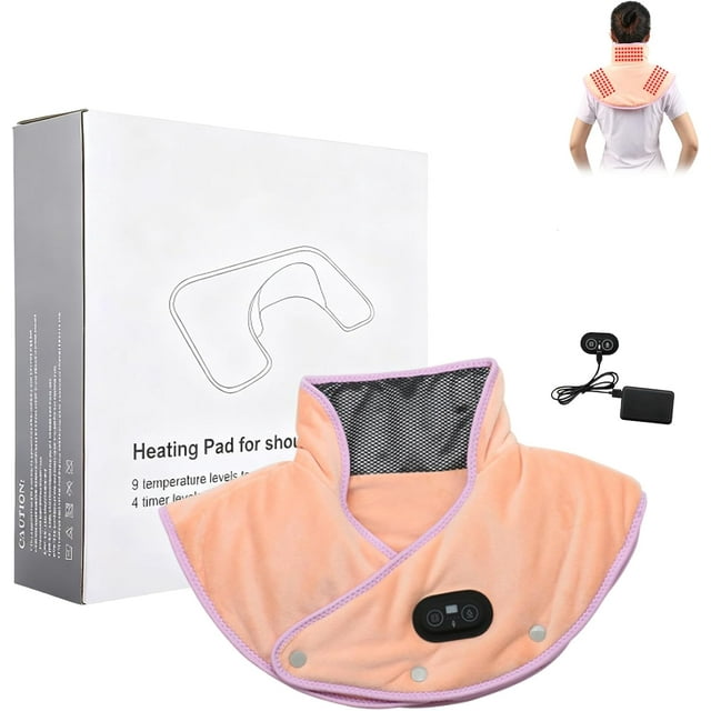 Lifweb Thermaease Pro Heating Pad for Neck and Shoulders, 3 Heat & Massage Modes, USB Powered Portable Heated Wrap with Auto Shut-Off, Fast Heating Pad for Home Office Travel Gifts