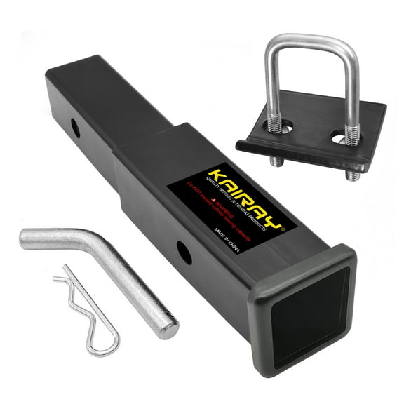 Trailer Hitch Extender, 2 Inch Receiver Tue Extension, 7 Inch Extension Length, with Anti Rattle Stabilizer & 5/8 Inch Hitch Pin and Clips, 3500 lbs GTW