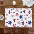 thumbnail image 3 of Independence Day Patriotic USA Flag Placemats Set of 6,Wipeable Washable Table Mats for Dining Tables, Star Stripe Celebration on White Place Mats for Kitchen Event Party Tabletop Decor, 3 of 9