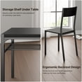 thumbnail image 2 of 3-Piece Kitchen Table Set for 2, Wooden Dining Table and Chairs with Storage Rack for Small Space, Apartment, Breakfast Nook, Space-Saving, 300lbs, Black, 2 of 7