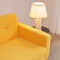 thumbnail image 4 of Tbfit 67" W Loveseat Sofa, Mid Century Modern Decor Love Seat Couches for Living Room, Button Tufted Upholstered Small Couch for Bedroom, Solid and Easy to Install Love Seats Furniture, Honey Yellow, 4 of 6
