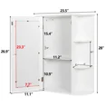 thumbnail image 2 of SuperDeal Wall Mounted Cabinet Bathroom Storage Organizer Single Door Medicine Cabinet with Mirror White, 2 of 10